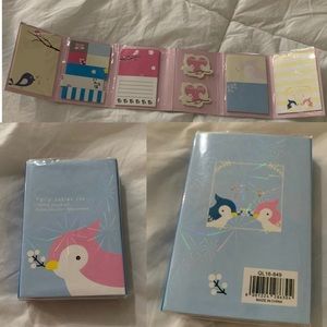 Baby Blue Bird-Themed Book-Style Foldable Memo Pad Note Pack